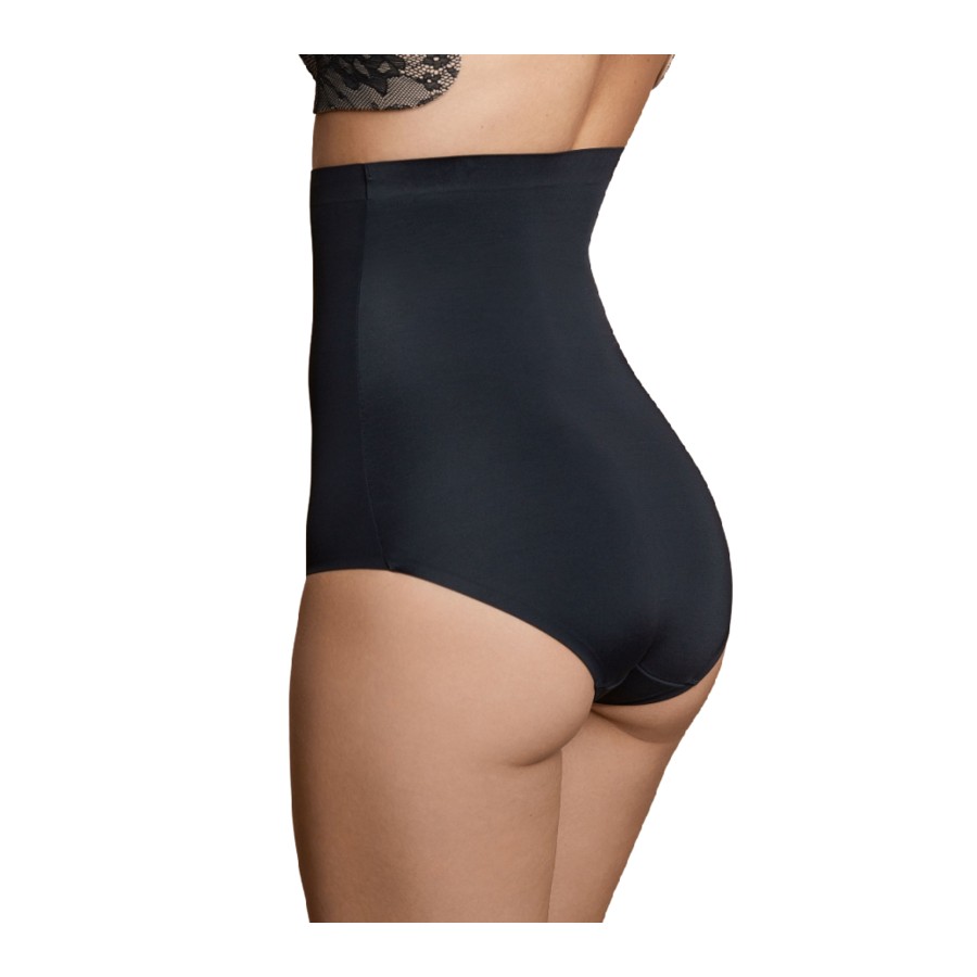 BYE-BRA - FAJA SENZA CUCITURE STILE PANTIES NERO MISURARE XXL